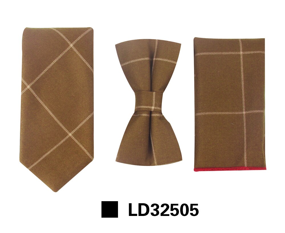 Men's Tie Sets Classic Men Necktie Set Formal Business Bowknots Ties Male Cotton Skinny Slim Ties: LD32505