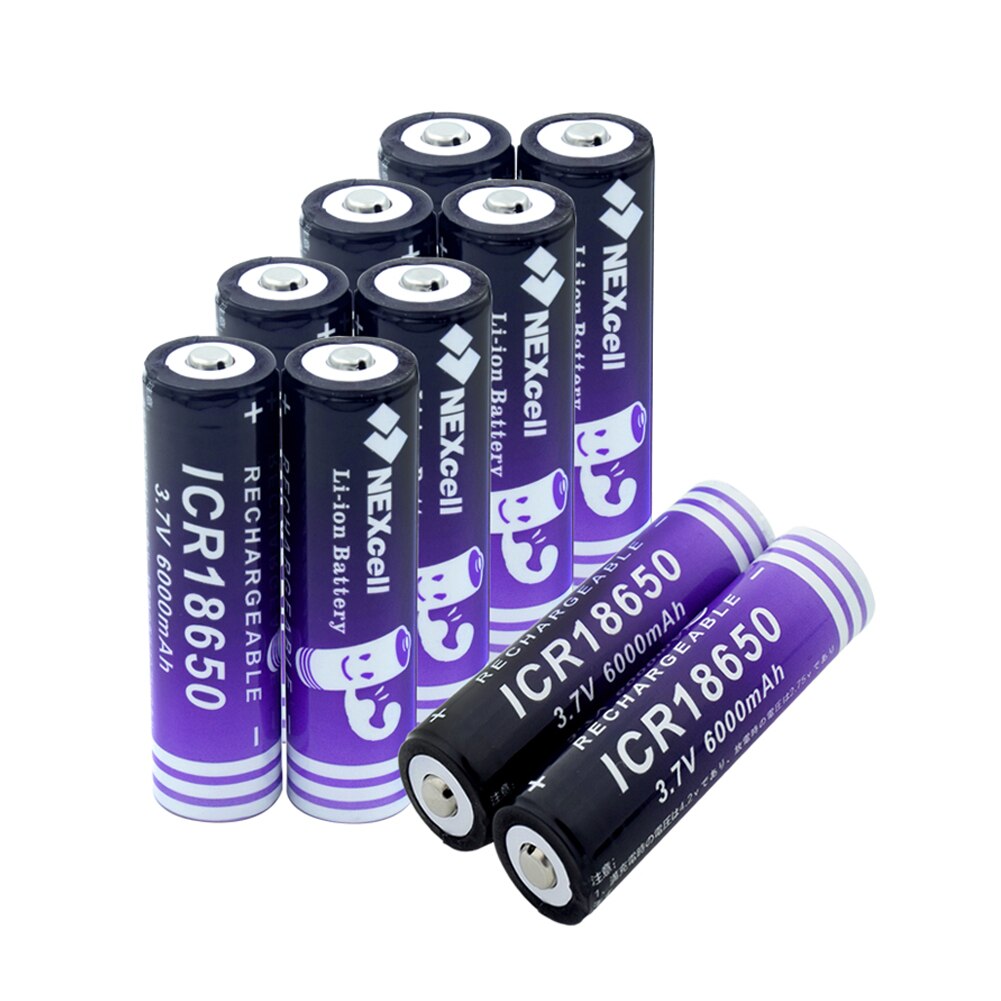 18650 batterie 3,7 V 6000mAh ICR 18650 wiederaufladbare liion Lithium-batterie für LED taschenlampe Mini Fan batery Li-Ion bateria: 10 Stücke