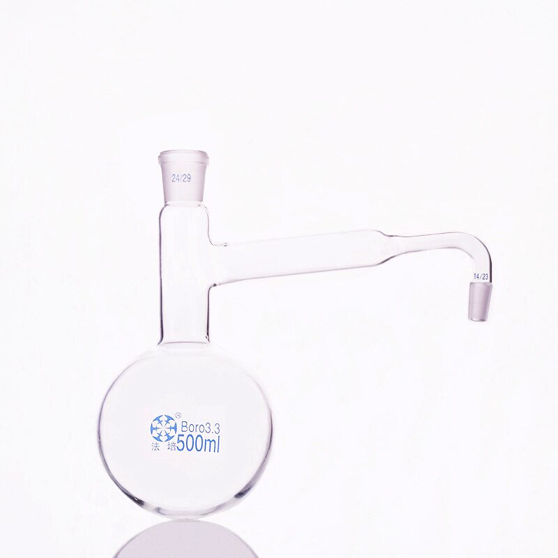 Full glass distiller round bottom flask,Capacity 500ml,Female 24/29,Male 14/23,Distilling flask