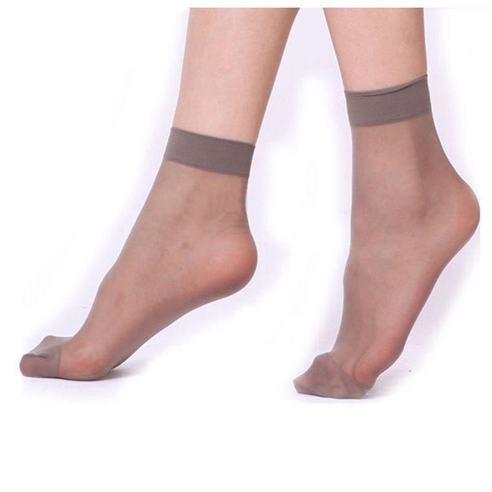 10Paare Ultra-dünne Transparente Socken Frauen Socken Sommer Elastische Dünne Seide Weibliche Damen Knöchel Kurze Socken: grau