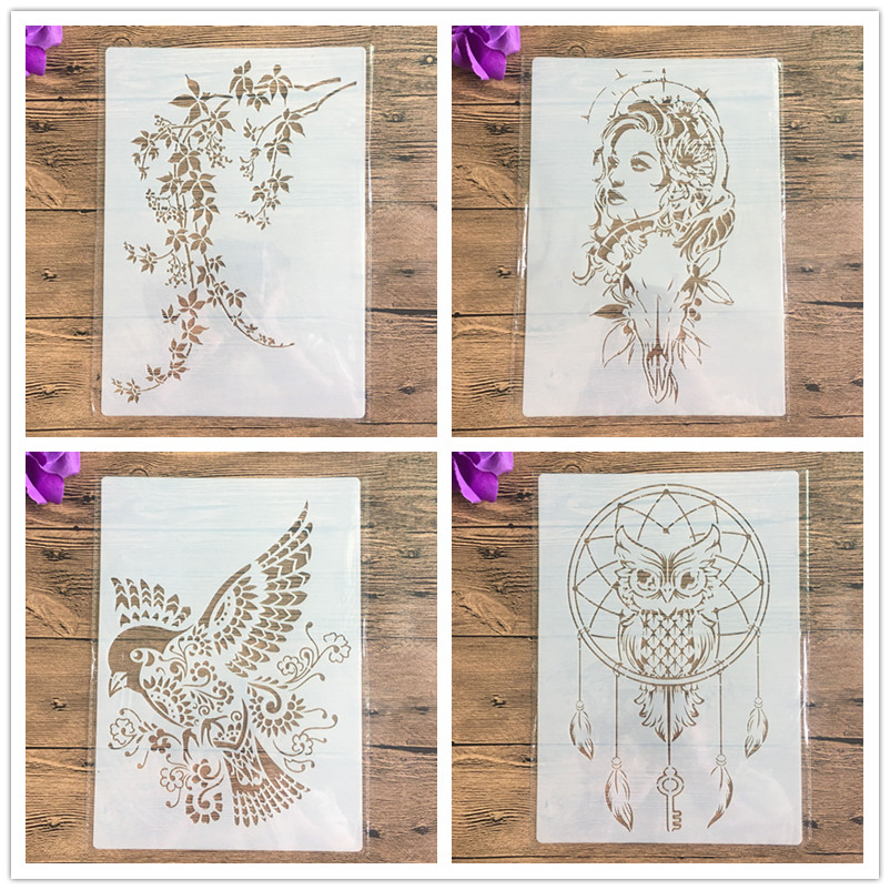 A4 29 * 21cm DIY Stencils Wall Painting Scrapbook ... – Grandado