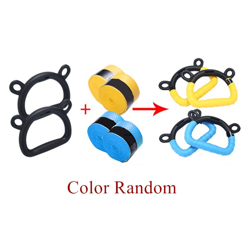 Kids Gymnastics Rings with Heavy Duty Adjustable Straps Hand Tapes for Fitness Pull-Ups Cross Strength Training Gym Equipment