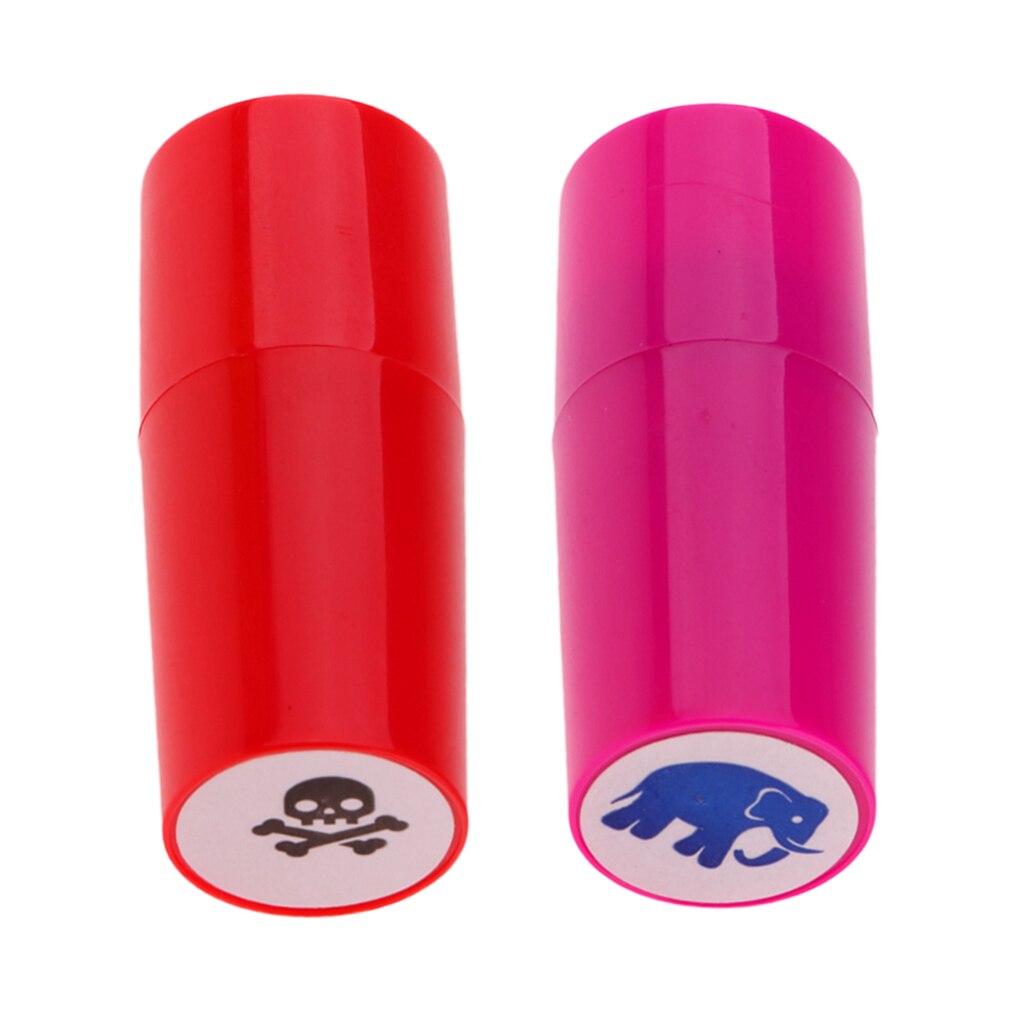 2Pcs Kleurrijke Sneldrogende Golfbal Stamper Langdurige Ballen Marker Indruk Club Golfer Souvenir Golf accessoires: Elephant Skull