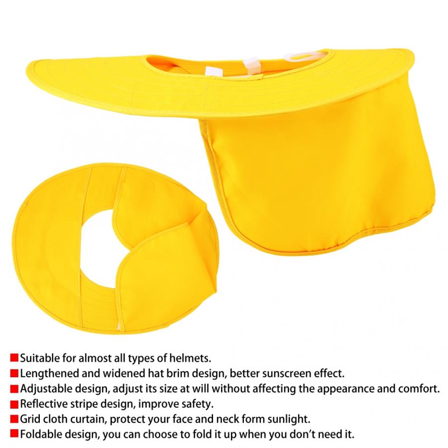 Safety Helmet Reflective Stripe Sun Shade Safety Hard Hat Face Neck Shield Cover Sunscreen Helmet Hat casco de seguridad