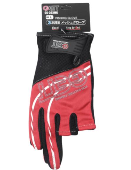 Gants de pêche japonais GETT coupe à trois doigts et coupe à cinq doigts gant de pêche anti-dérapant: Rouge / M