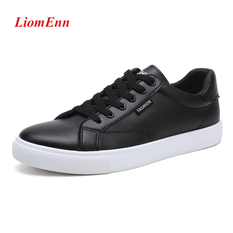 Czarne białe trampki damskie mieszkania buty damskie damskie skórzane zasznurować Sport tenis 2020 wiosna mokasyny Unisex duży rozmiar 35-44