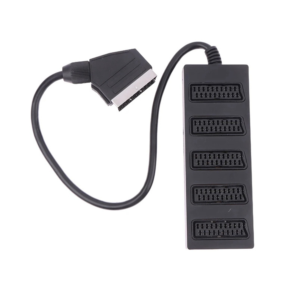 21Pin Scart 5-weg splitter 21p Scart Male naar 5 Female Adapter Connector 5 Road Scart Eén verdeel in vijf kabellijn