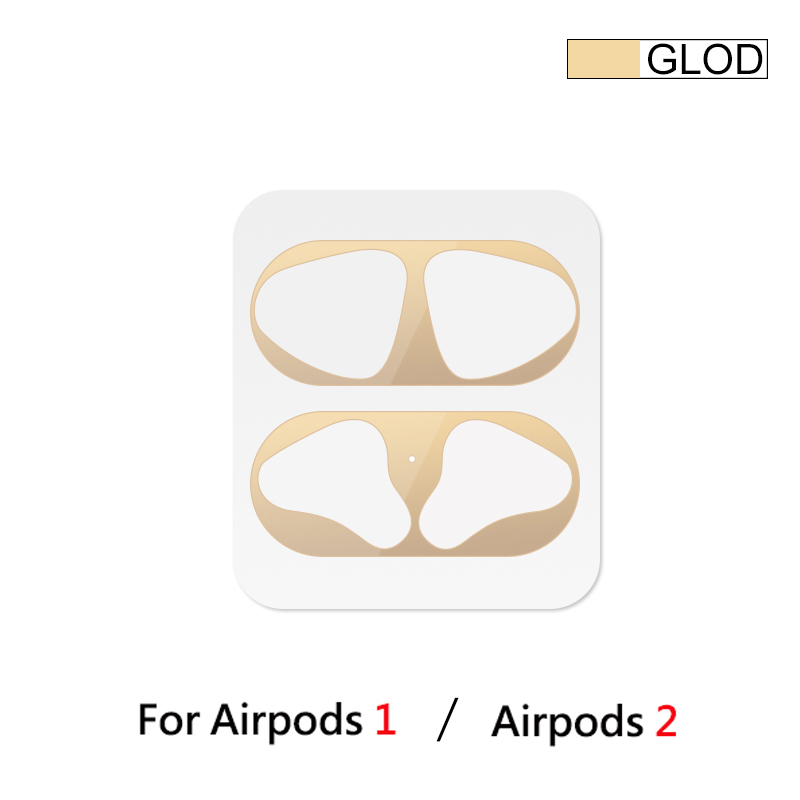Film anti-poussière pour Apple AirPods 1/2, boîtier autocollant, Protection intérieure pour écouteurs, couvercle autocollant: green