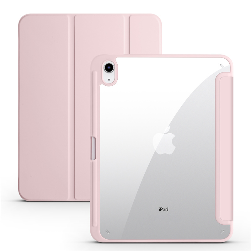 Tablet Case for iPad 11 Case Trifold Pencil Holder Acrylic Back Flip Stand Cover for Funda iPad 11 11th Generaion A16 Case