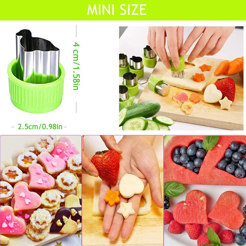 Mini cortadores de frutas y verduras de animales, juego de formas para niños, DIY, bonito cortador de galletas, comida, pan, fabricante de sellos, molde