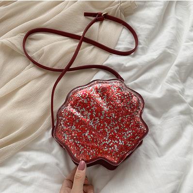 Di modo Borsette Disegno di Figura Che Scorre Paillettes di Brevetto Delle Signore di Cuoio del Sacchetto di Spalla del Tote di Crossbody del Sacchetto di Borsa Delle Donne Della Borsa del Sacchetto di Frizione: Rosso