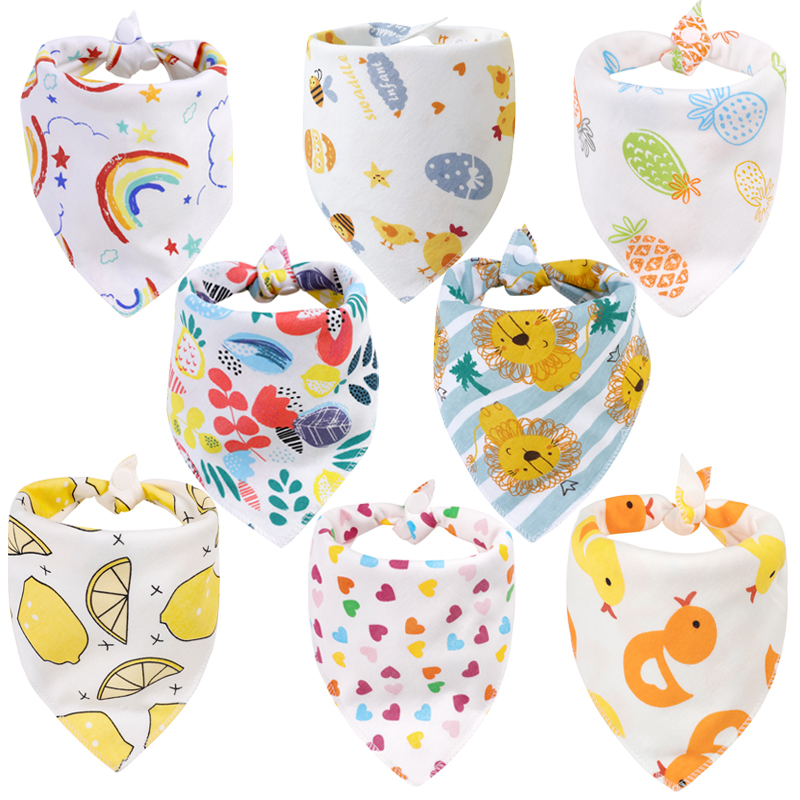 8 Stks/partij Pack Baby Bandana Kwijlen Slabbetjes Aankomst Kleur Super Zachte Bandana Slabbetjes Voor Jongens &amp; Meisjes 100% Organische katoen Zomer Slabbetjes: WDK80004