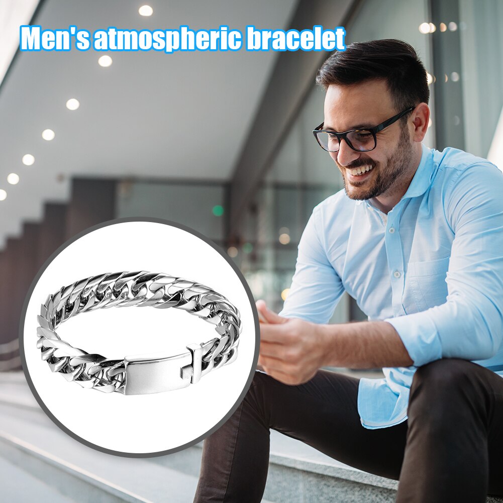 Pulsera de cadena de Metal Punk para hombre, brazalete circular encantador para viaje, calle, Hip-Hop, Club nocturno, joyería con galvanoplastia