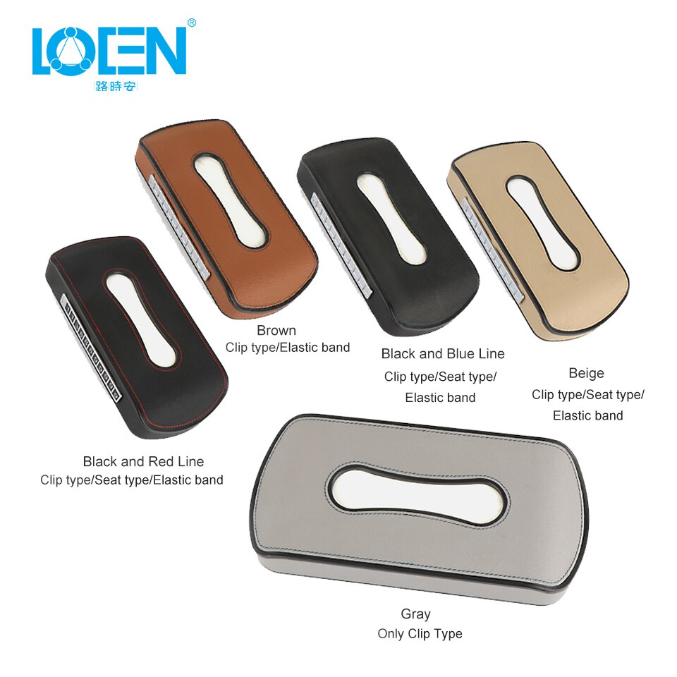 Caja de pañuelos de cuero PU para coche, soporte para visera solar, reposabrazos, colgante, tipo bloque, almacenamiento de servilletas de asiento, color negro y Beige, 1 unidad