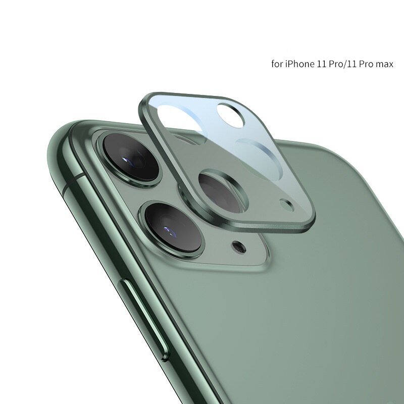 Lente de cámara cubierta completa anillo de Metal Protector de vidrio templado para iPhone 11 Protector de lente de cámara trasera funda para iPhone 11Pro Max: pro max dark green