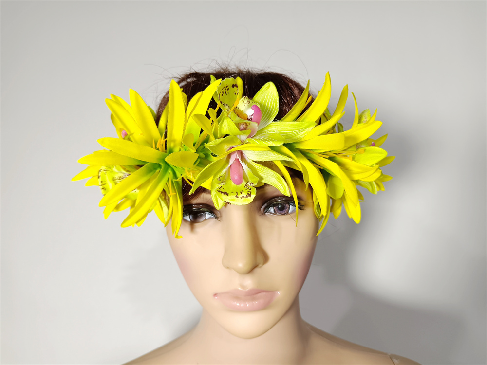 ragno giglio Orchidea Fiore fascia Hula ballerina Ragazza Copricapo Prestazioni per feste Hawaii Ghirlanda Accessori per capelli Vendita calda