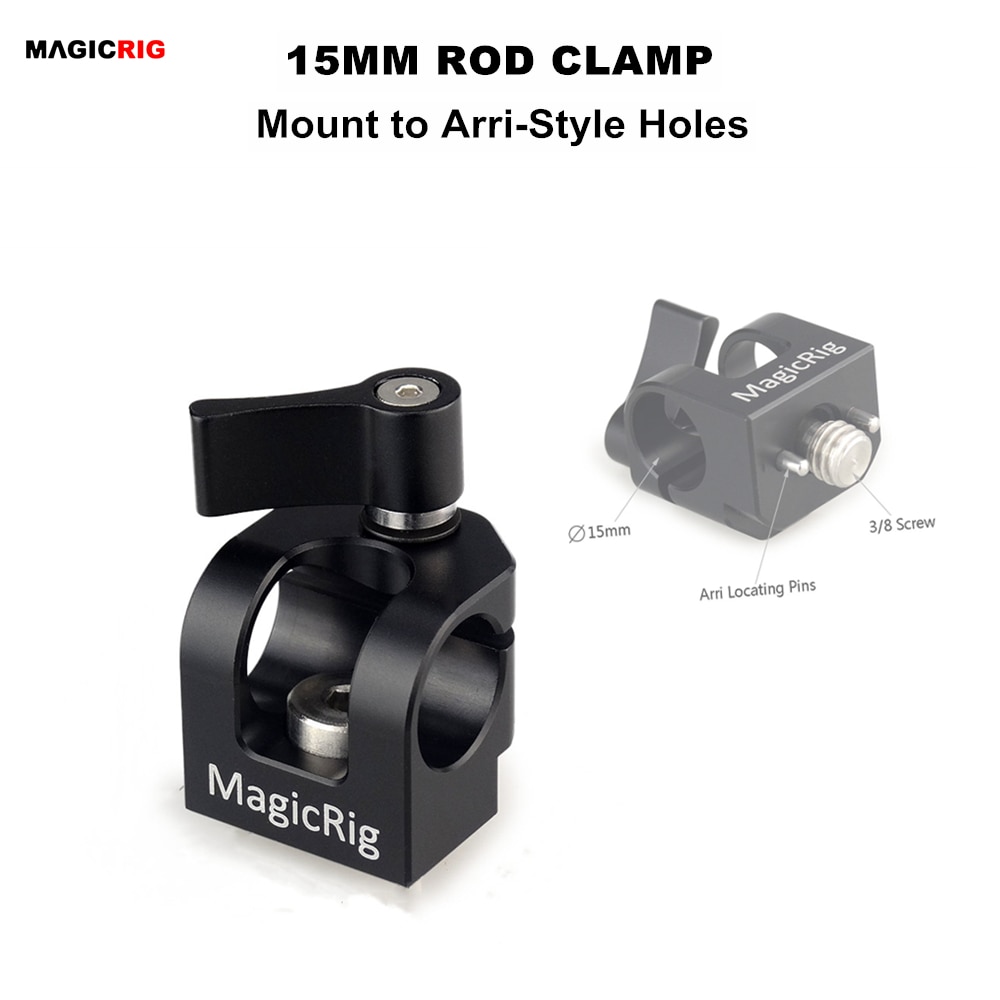 MAGICRIG Singolo Foro 15 millimetri Rod Morsetto con ARRI Accessori di Montaggio per la Macchina Fotografica Maniglia/Camera Cage/Piatto di Formaggio