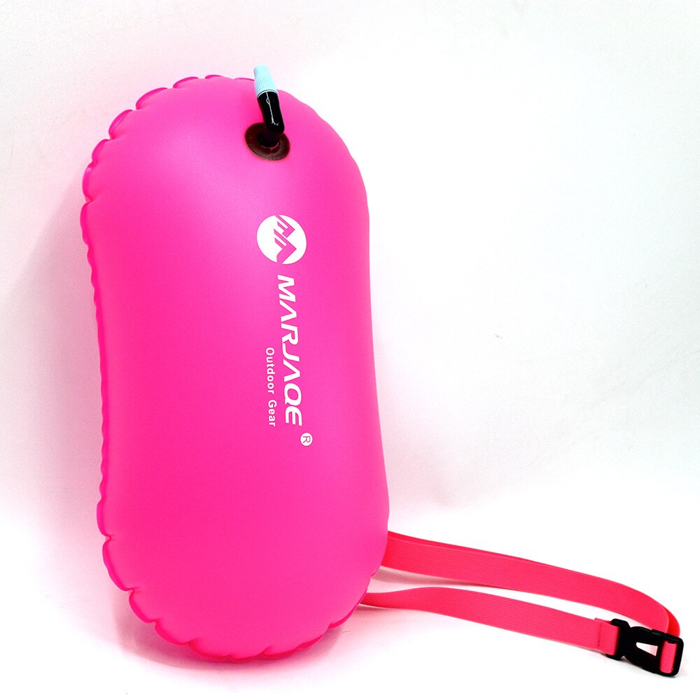 1pc PVC Swimming Buoy Safety Float Air Dry Bag Tow Float Swimming Inflatable Flotation Bag Tubular PooL: rose red