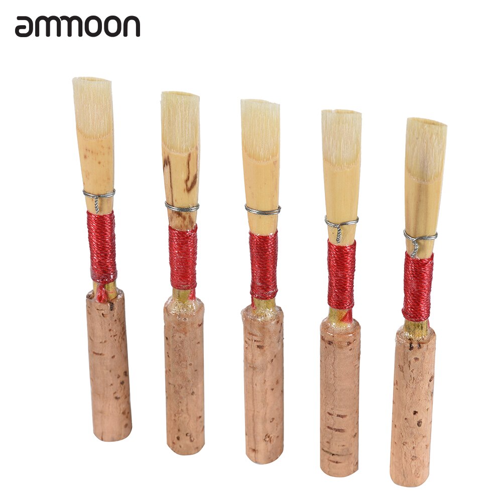Ammoon Oboe Reeds - 5pcs Set - with Plastic Case - Woodwind Instrument Parts