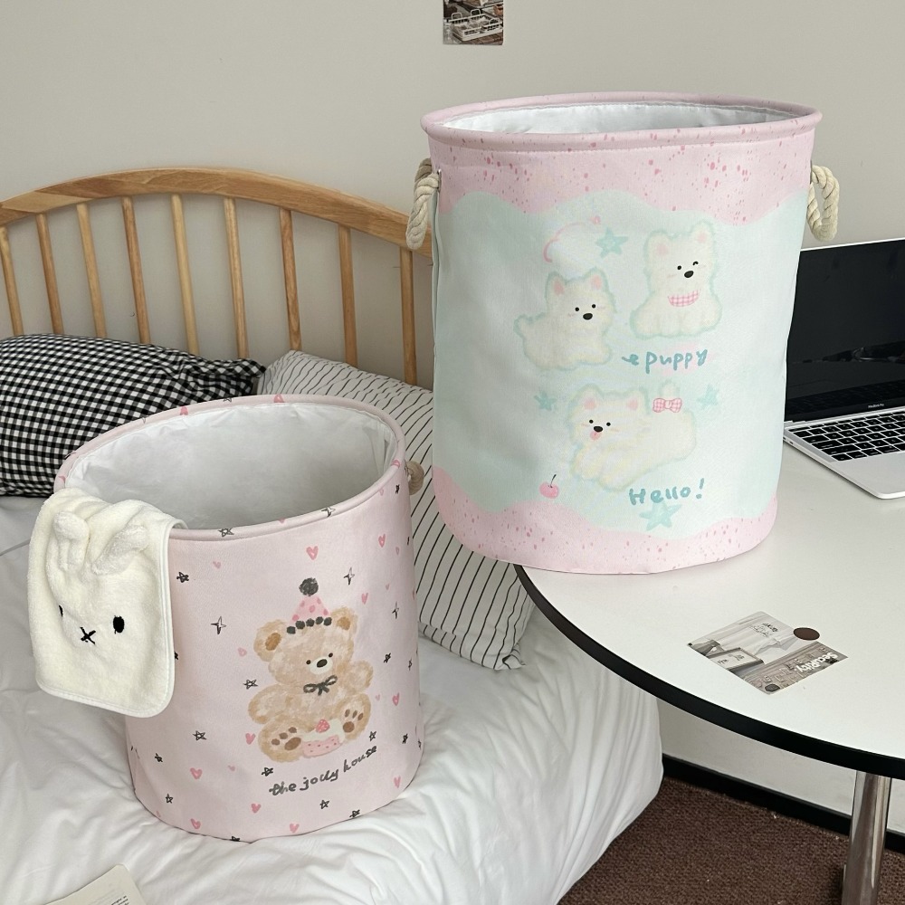 Opvouwbare wasmand, grijs/wit | Voordelig bij
