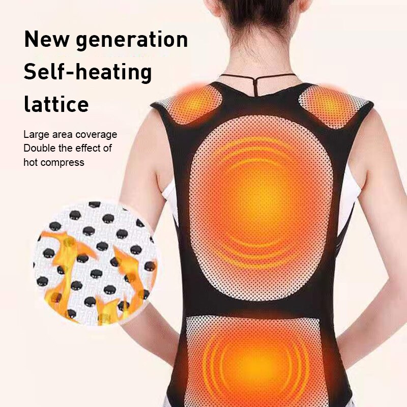 Épaulettes chaudes bossue Correction ceinture taille chaleur gilet aimant chauffage gilet soutien lombaire ceinture Posture correcte bande