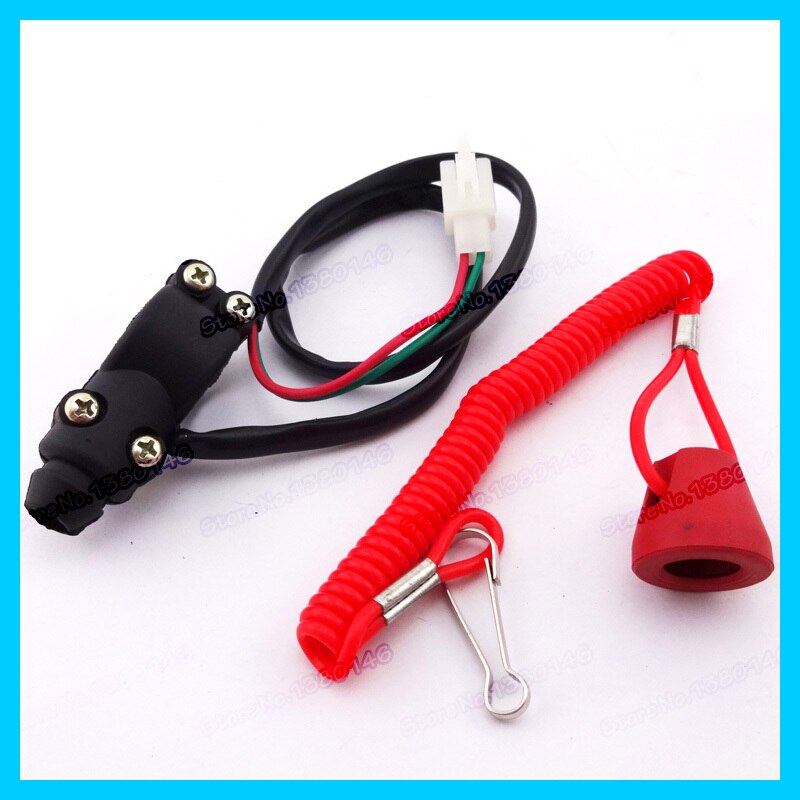 Engine Motor Scooter ATV Kill Stop safety Switch Push Button Tether Lanyard For 2 stroke Pocket Mini Dirt Bike ATV Quad TRX
