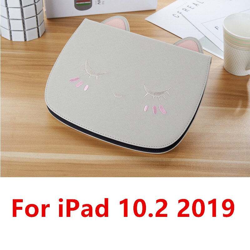 10.2'' Smart Case for iPad 7th Generation Shockproof Slim Tablet Cover for iPad A2198 A2200 A2197 Funda Coque Film + Stylus: Beige 10.2