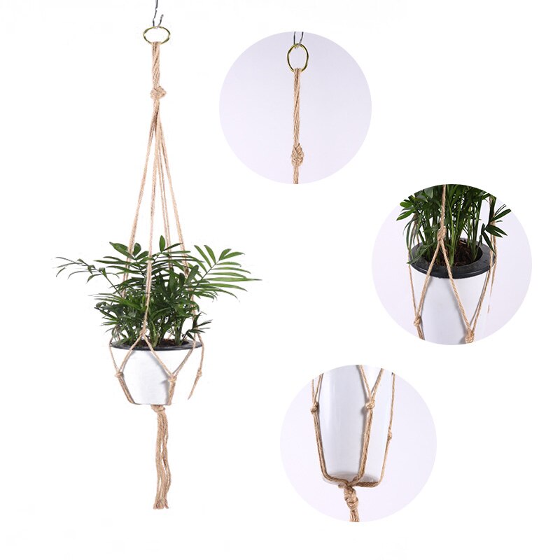 100% hand-lifting basket flower pot plant hanger indoor wall hanging plantation rack basket home decore