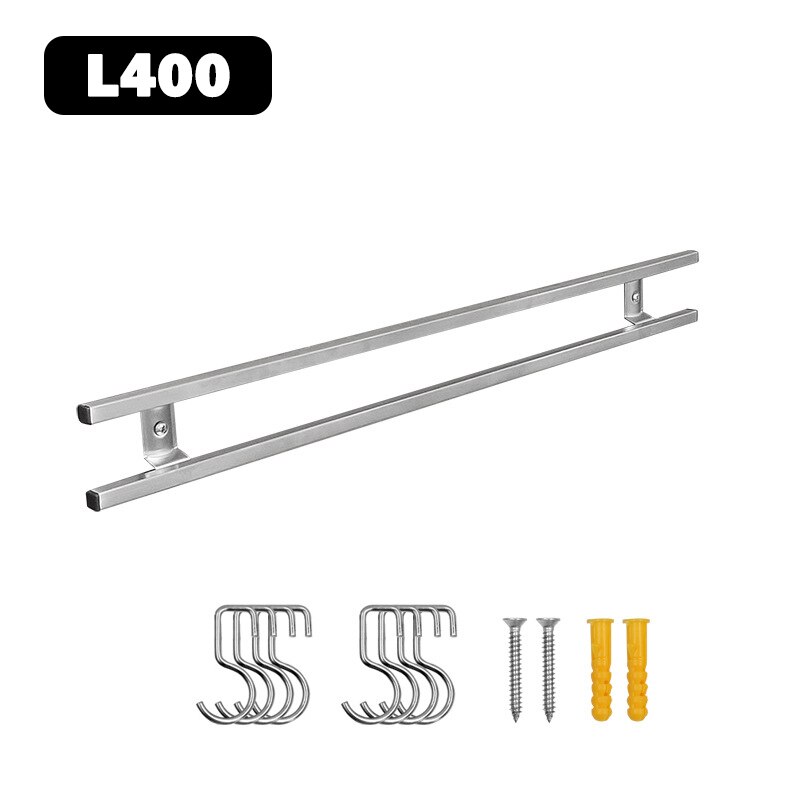 Aan de muur te bevestigen dubbele magnetische messenhouder voor keukengereedschappen, hangende rekkenset van 304 roestvrijstalen magnetische messen