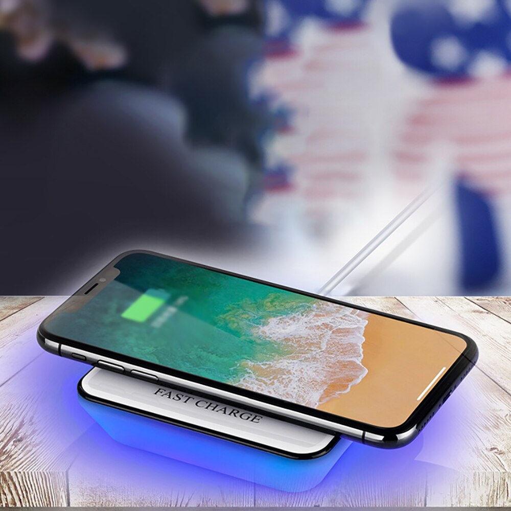 Fast Wireless Charger for Samsung S10 S9/S9+ Note 9 Qi Charging Pad Controllable Night Light Wireless Charging for iPhone 11 Pro