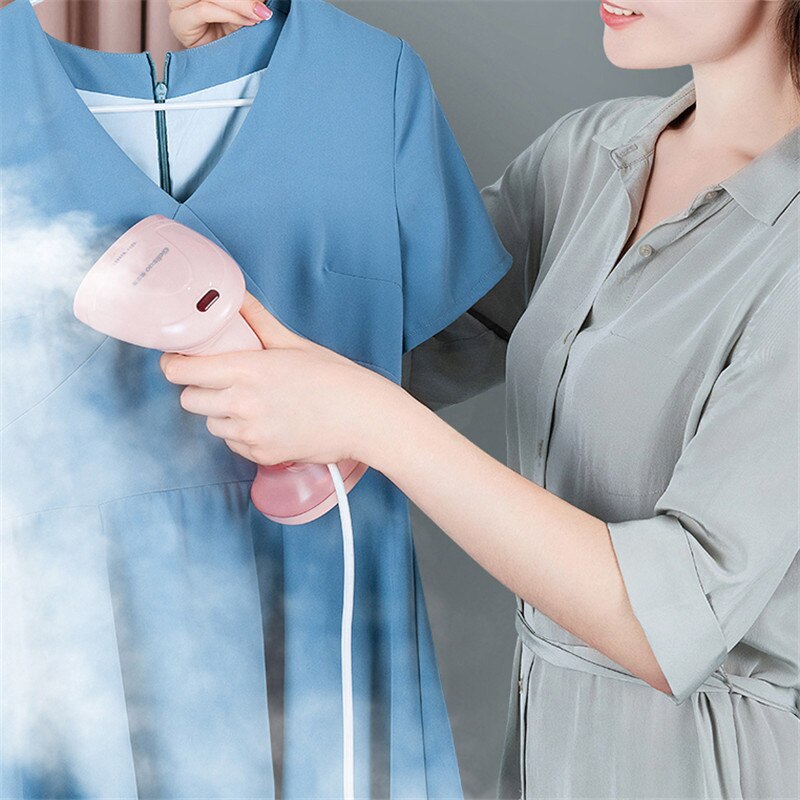 Kädessä pidettävä kangashöyrystin nopea lämmitys 1000w tehokas vaatehöyrystin kotiin matkustamiseen kannettava höyrysilitysrauta eu pistoke