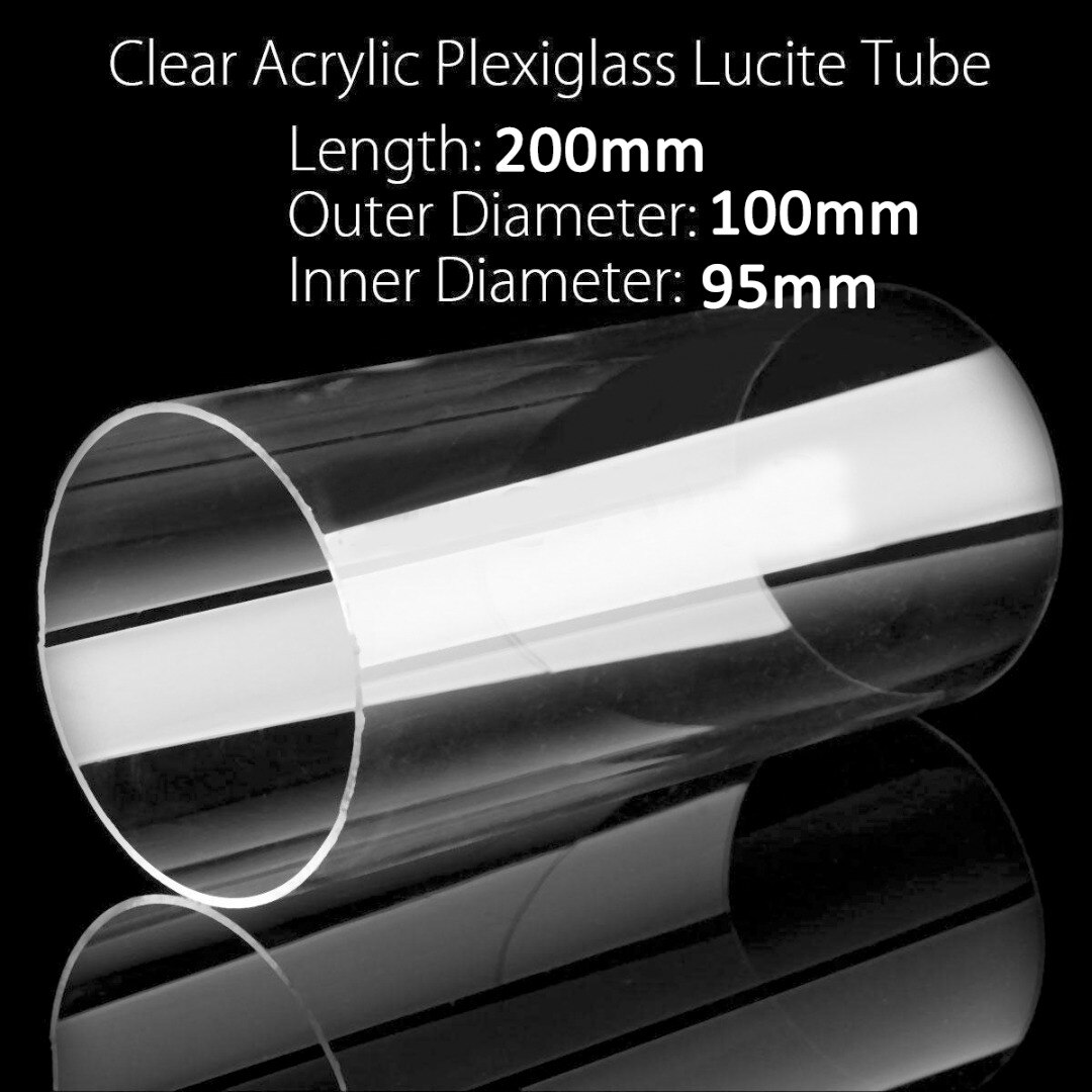 1pc 100mm od 95mm id diameter akrylglas lucit rør 200mm længde klart akryl rør til økologiske produkter lamper bygning