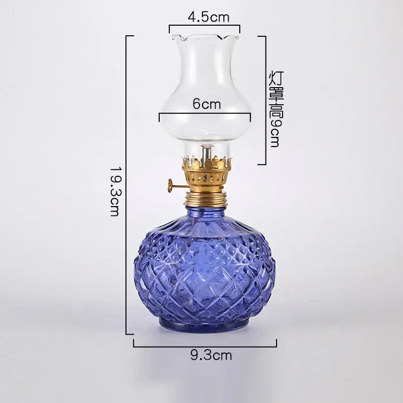 Kamerolielamp voor gebruik binnenshuis Home Decor W/Lont & Cover Vintage Hurricane Kerosinelamp Olielantaarn Hurricane Lamp: Lavendel