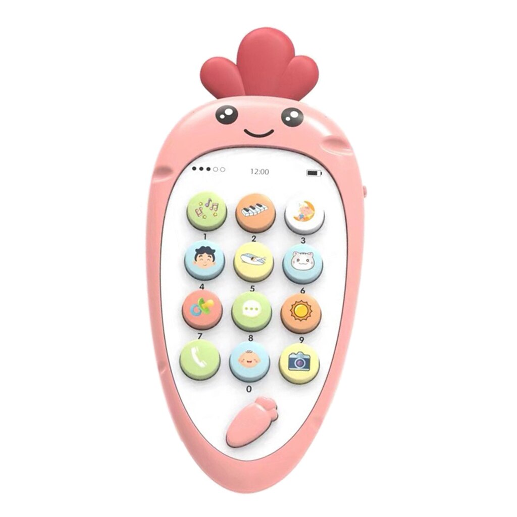 Electronic Pretend Play Baby Infant Phones Children Smartphone Kids Learning: Pink