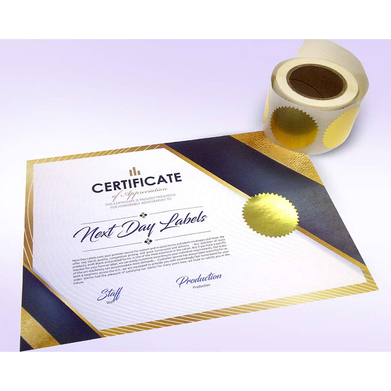 500pcs Gold Foil Embossed Stickers Foil Blank Certificate Sealing Labels -2" Gold Metallic Wafer Seals Labels for Package