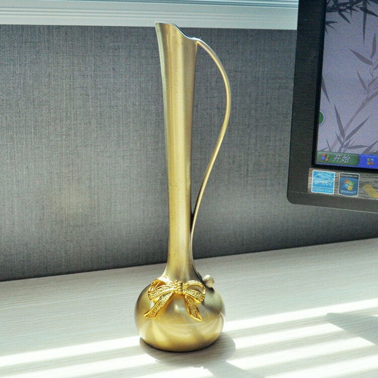 Europæisk retro påfugl vase metal kobber guld/bronze lille vase moderne bord jardinie hjemme dekorativ blomsterflaske/kande: 6