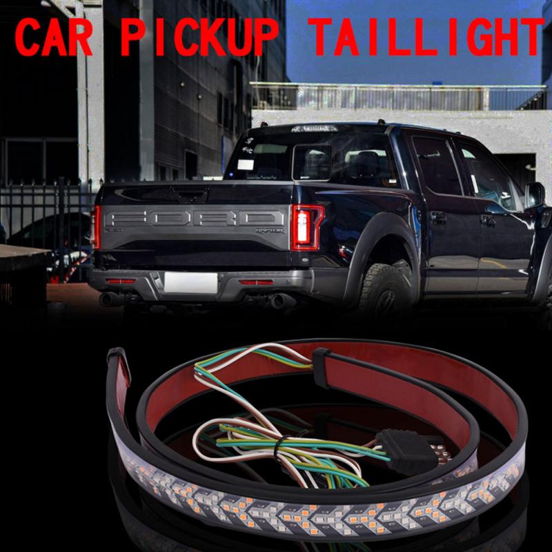 1pcs Dual-color Pickup Truck Tail Light Strip Bar With Steering Scanning Double Flashing Pickup Truck Light 6 Car Stickers