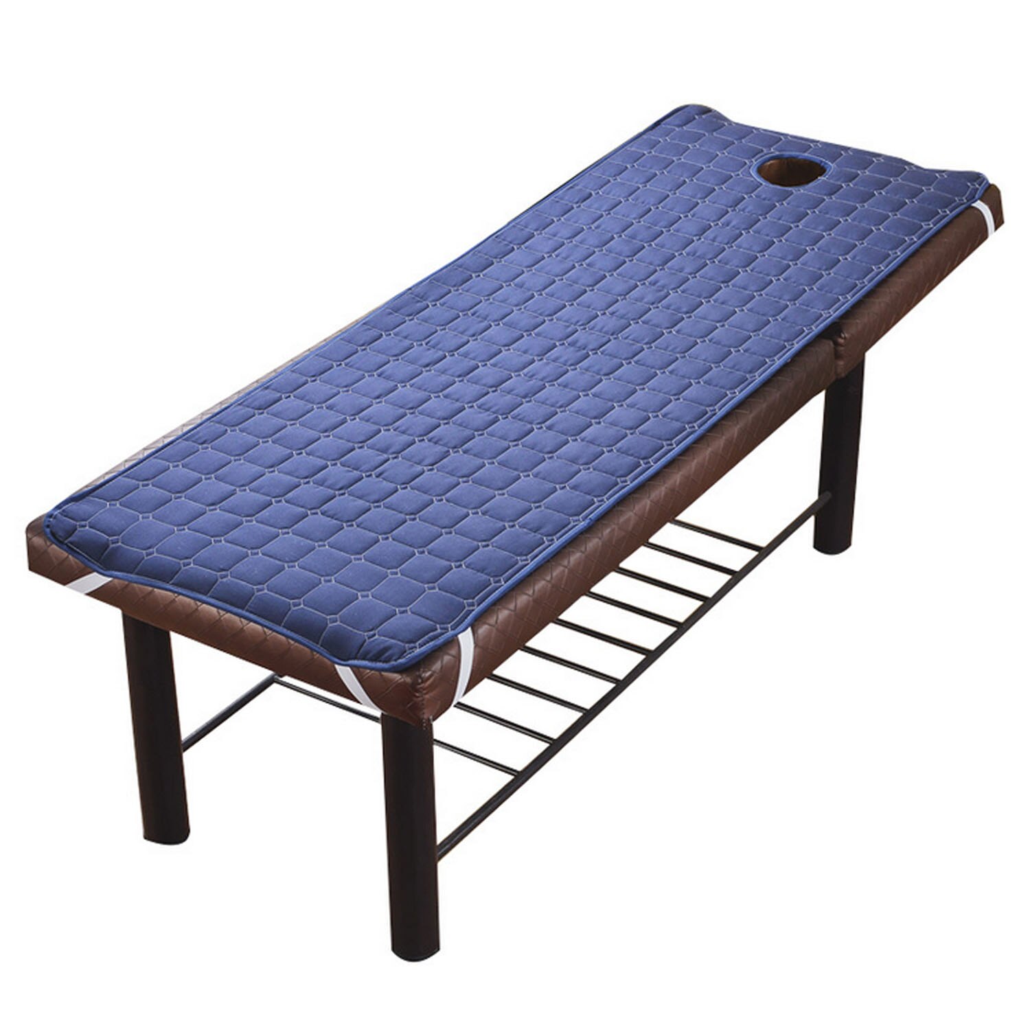 Antislip Schoonheid Cosmetische Salon SPA Massage Bed Tafel Blad Matras Pad met Gezicht Adem Gat 80x190 cm/31.50x74.80 inch: Navy Blue