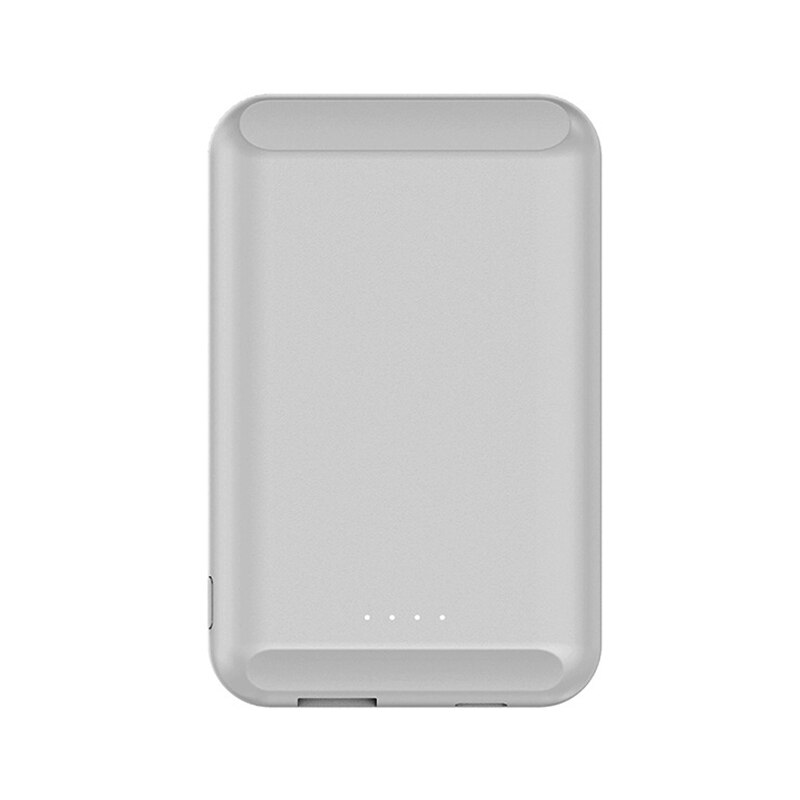 Cargador inalámbrico magnético de 5000mAh para iPhone 12 Pro Max 12, Mini batería externa portátil: Blanco