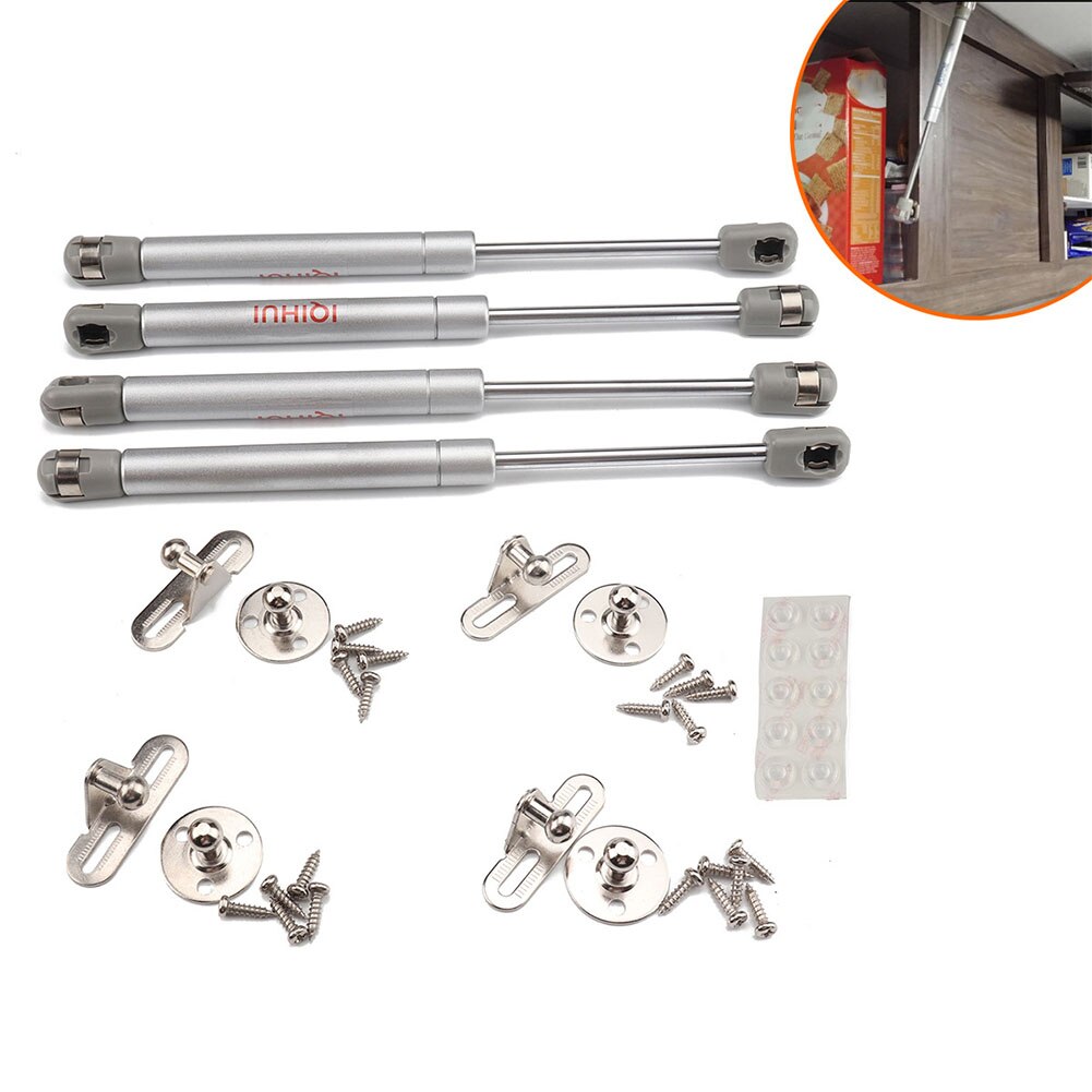 4 stk 100n 22.5lb soft close rv dele gasfjeder lift støtte stang møbel stiver stang universal hængsel stål beslag front kaleche
