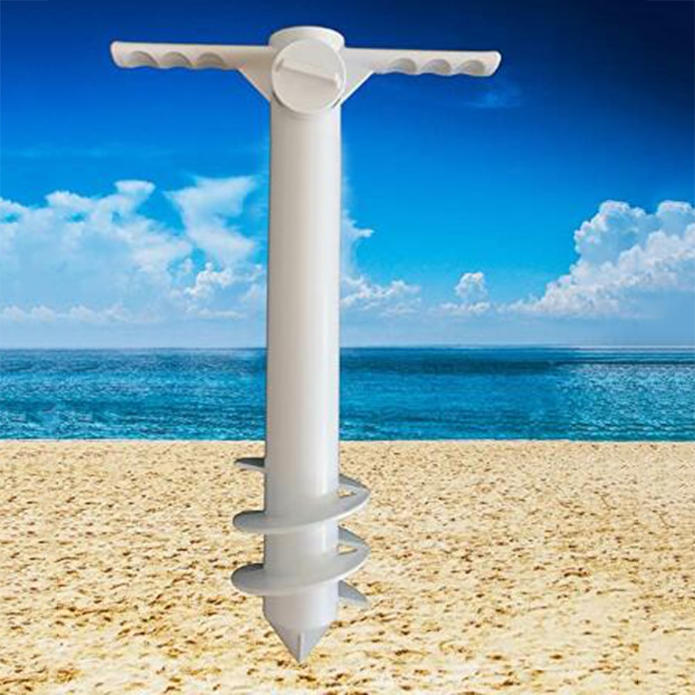 2x udendørs paraplybase justerbar plastik sol strand terrasse parasol sand jordfikseringsværktøj ankerstativ spidssnegl hold hold