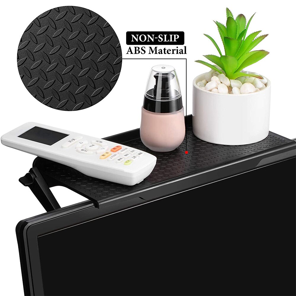 Punch-free plastic rack-mounted computer monitor rack TV set-top box router screen practical household storage bracket