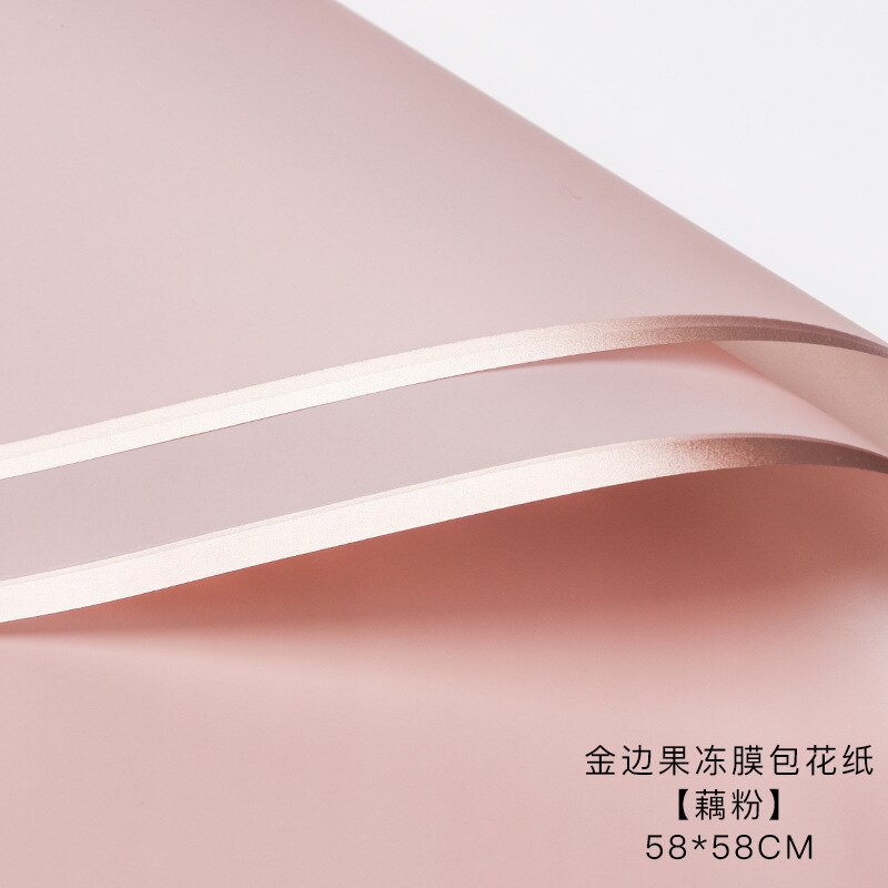 Waterproof Golden Edge Craft Paper Half Transparent Jelly Film Flower Bouquets Wrapping Paper DIY Packing Florist Supplies: lotus root starch