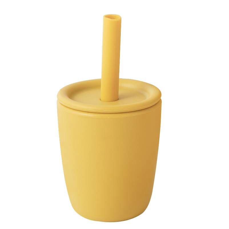 Tazza da acqua portatile in Silicone per bambini all'aperto BPA Free Baby Learning Drinkware Anti scottatura tazza antiscivolo Silicone alimentare: 005 mustard