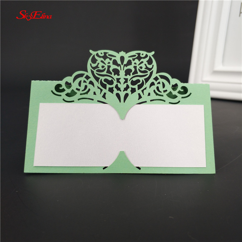 50pcs Party Table Name Guest Place Cards Favor Decoration Wedding Card birthday party Supplies Seating Decoration 5zSH871-50: light green