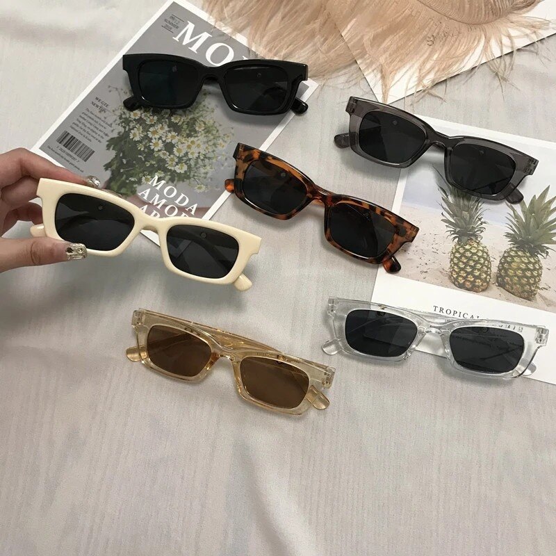 1Stck Neue Frauen Rechteck Jahrgang Sonnenbrille retro Punkte Sonnenbrille Weibliche Dame Brillen Katze Auge Fahrer Brille