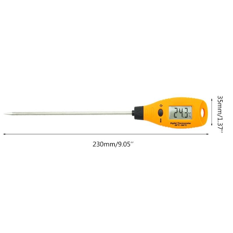 Food Digital Thermometer LCD Display with Probe Kitchen Temperature Tester Tool MOLC