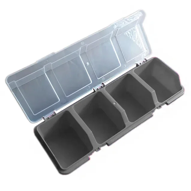 Caixa organizadora de parafusos com tampas, 4 compartimentos divisores, recipientes de armazenamento, caixa de ferramentas, caixa de ferramentas de parafuso de classificação para peças de garagem: Yellow & Black