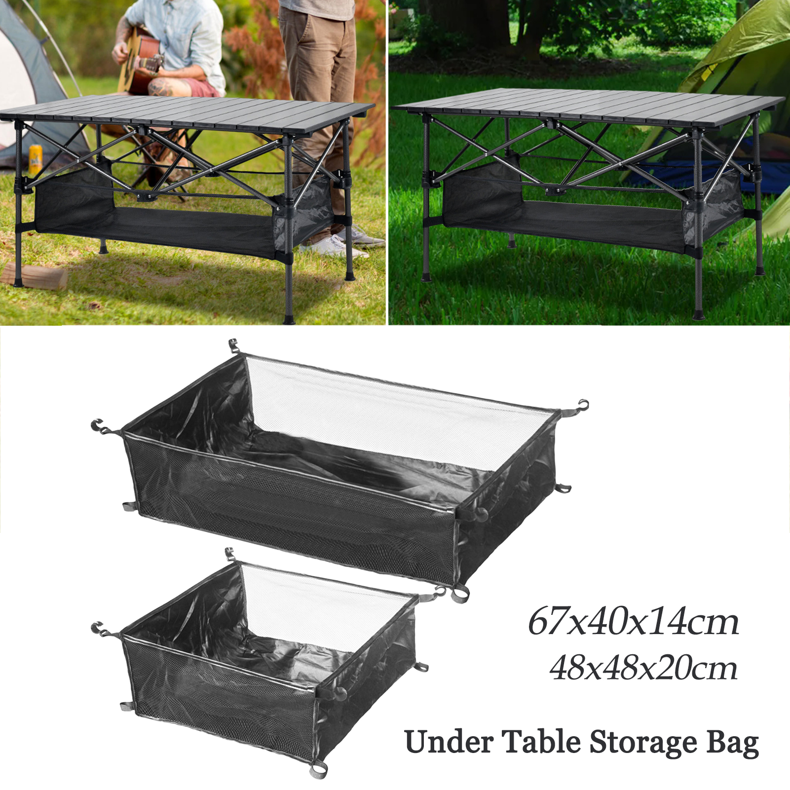 Onder Tafel Opbergmand voor Outdoor Camping Hangende Opslag Mesh Pouch Organizer Opvouwbare Tafel Opbergnet Tas