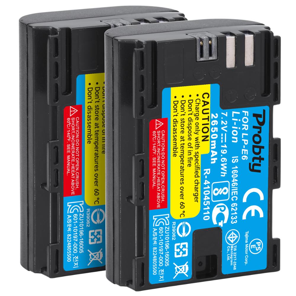 2 stücke 2650mAh LP-E6 LPE6 LP E6 Kamera Batterien + LED Ladegerät Für Kanon EOS 5DS R 5D markieren II III 6D 7D 60D 60Da 70D 80D